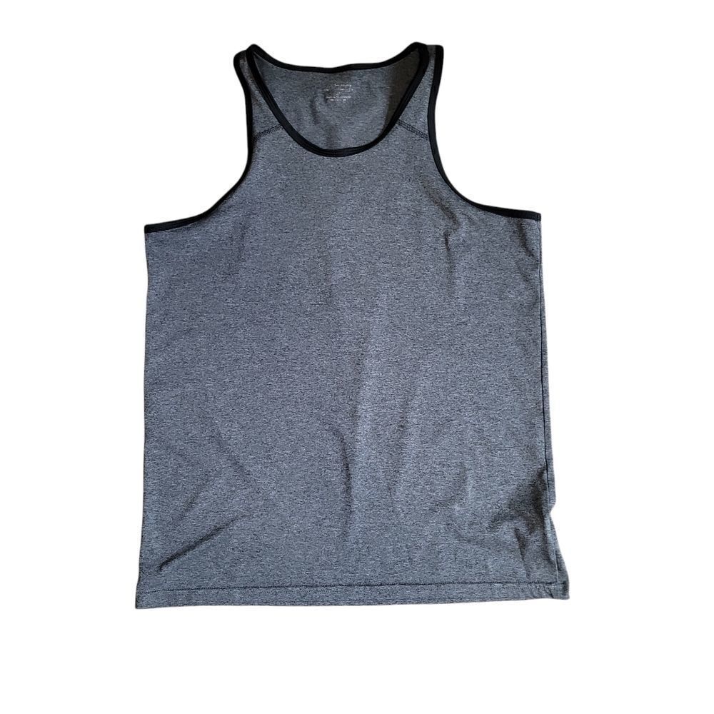 Mens grey tank black trim